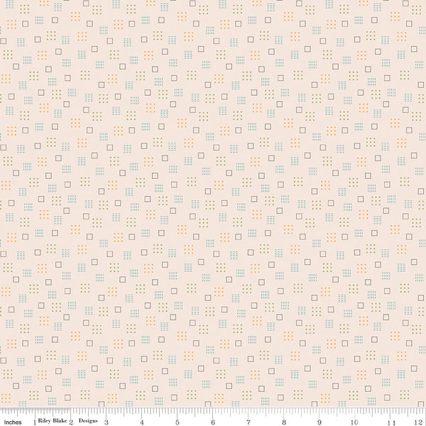 Autumn Fabric by Lori Holt for Riley Blake - Beige Squares Fabric
