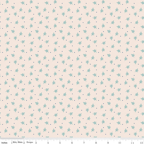 Autumn Fabric by Lori Holt for Riley Blake - Beige Small Leaf Fabric