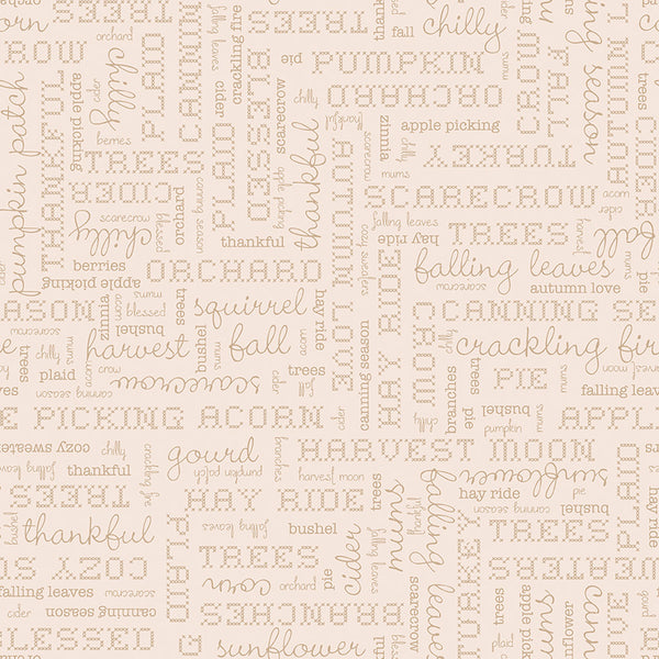 Autumn Fabric by Lori Holt for Riley Blake - Beige Text Fabric