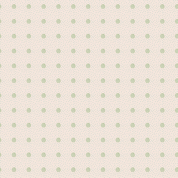 Piece & Plenty Fabric by Lori Holt for Riley Blake - Beige and Green Small Dot Fabric