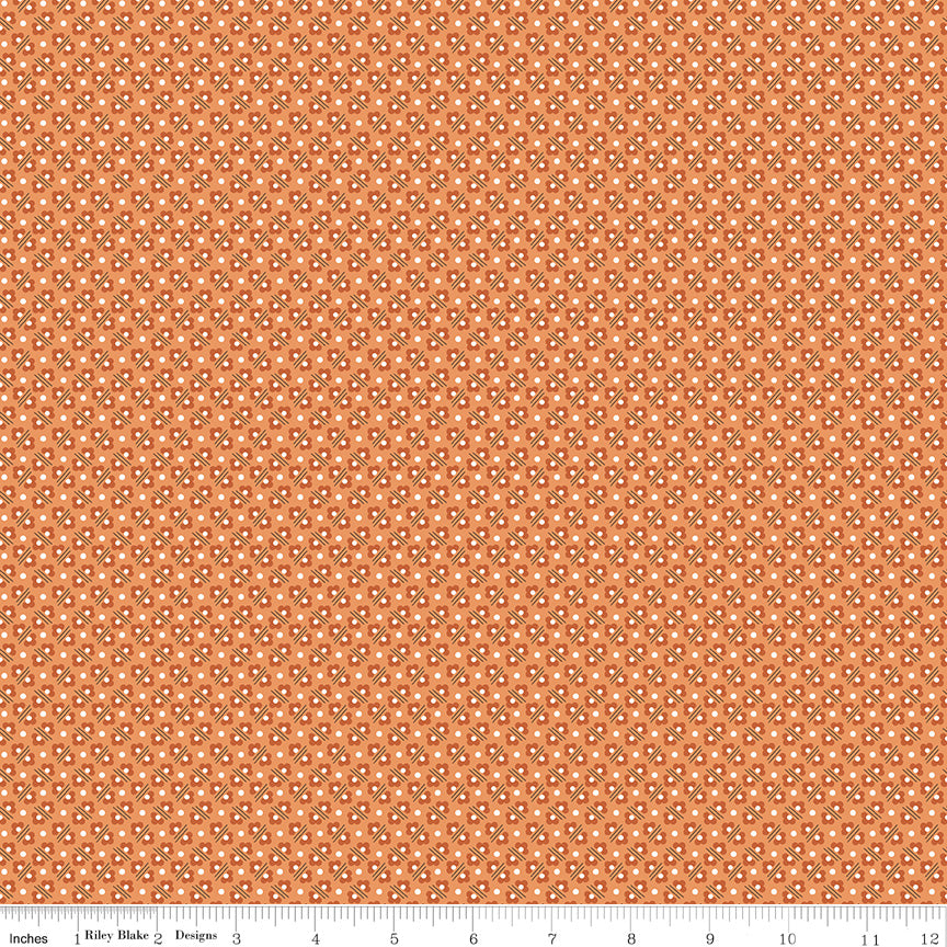 Calico Fabric by Lori Holt for Riley Blake - Orange Small Print