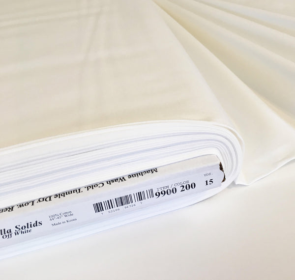 Bella Solid Off White Fabric by Moda #9900 200