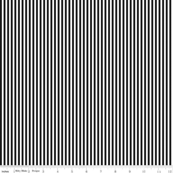 1/8" Black Stripe Fabric by Riley Blake