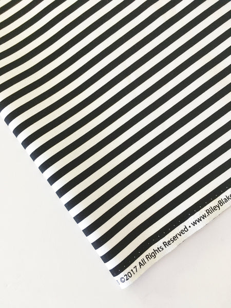 1/4" Black Stripe Fabric by Riley Blake