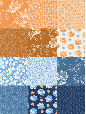 Fig Tree Denim & Daisies Fabric Fat Quarter Bundle - 12pc Bundle