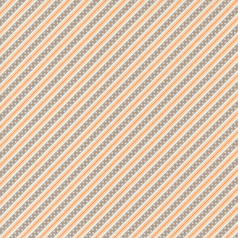 Harvest Moon Fabric by Fig Tree Quilts for Moda - Orange and Gray Stripe Fabric