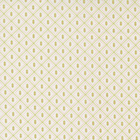 Linen Cupboard Fabric by Fig Tree Quilts for Moda - Chantilly White and Green Check Fabric