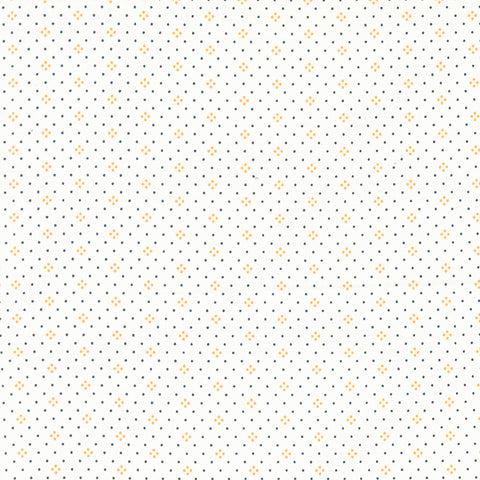 Eyelet Fabric by Fig Tree Quilts for Moda - Ivory Orange & Black Eyelet Dot Tone on Tone Fabric