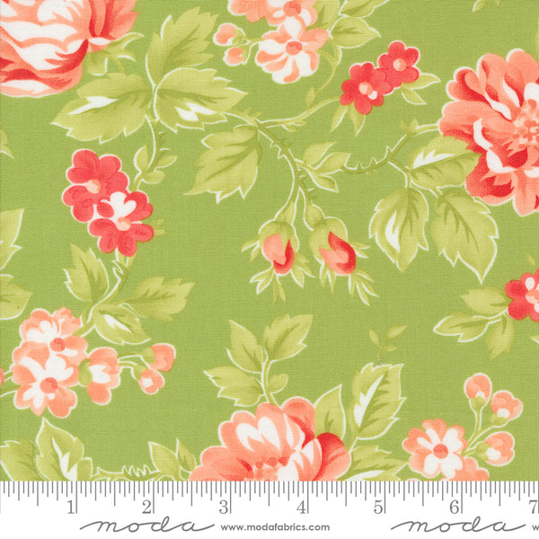 Jelly and Jam Fabric by Fig Tree Quilts for Moda - Green Large Floral Fabric
