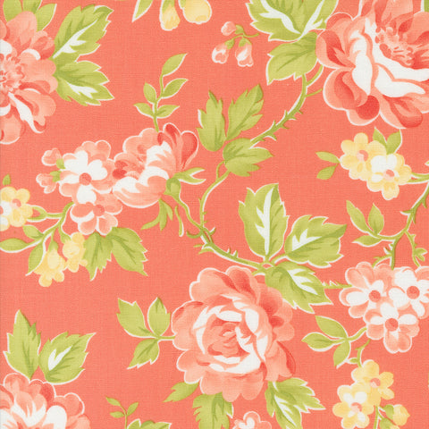 Jelly and Jam Fabric by Fig Tree Quilts for Moda - Coral Large Floral Fabric