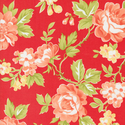 Jelly and Jam Fabric by Fig Tree Quilts for Moda - Red Large Floral Fabric