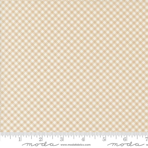 Jelly and Jam Fabric by Fig Tree Quilts for Moda - Tan Small Gingham Fabric