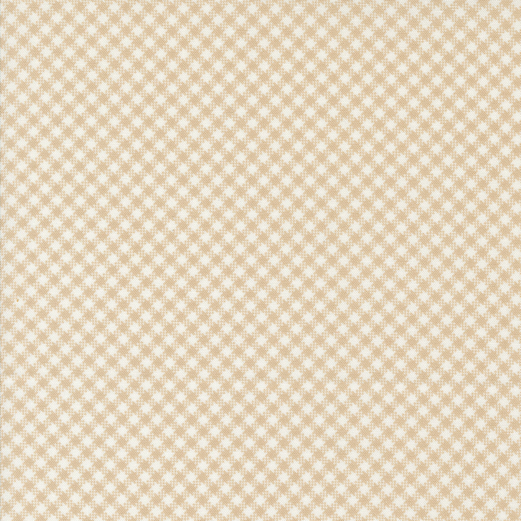 Jelly and Jam Fabric by Fig Tree Quilts for Moda - Tan Small Gingham Fabric