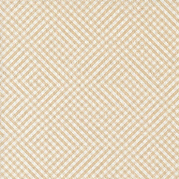 Jelly and Jam Fabric by Fig Tree Quilts for Moda - Tan Small Gingham Fabric