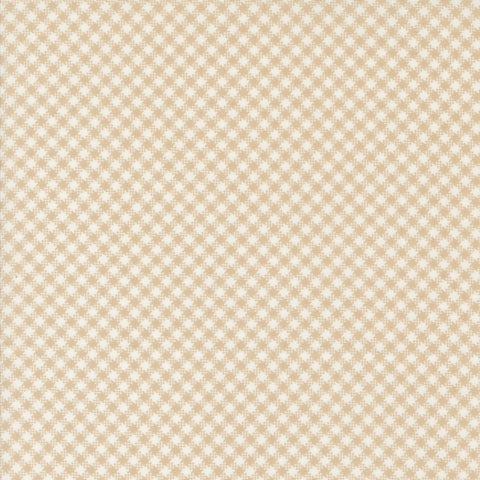 Jelly and Jam Fabric by Fig Tree Quilts for Moda - Tan Small Gingham Fabric