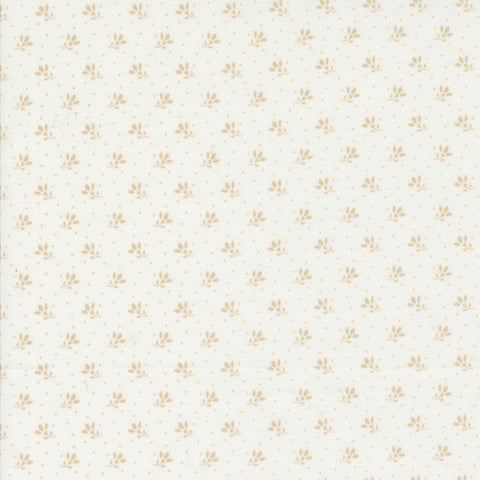 Jelly and Jam Fabric by Fig Tree Quilts for Moda - White and Tan Tiny Floral Fabric