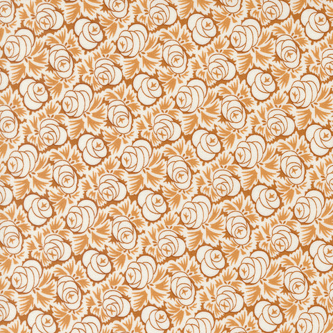 Denim & Daisies Fabric by Fig Tree Quilts for Moda - Orange and White Medium Floral Fabric