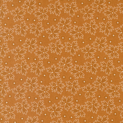 Denim & Daisies Fabric by Fig Tree Quilts for Moda - Nutmeg Brown Leaf Fabric