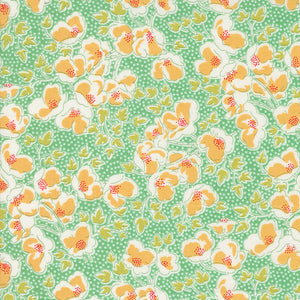 Portofino Fabric by Fig Tree Quilts for Moda - Teal Green and Coral Floral Fabric