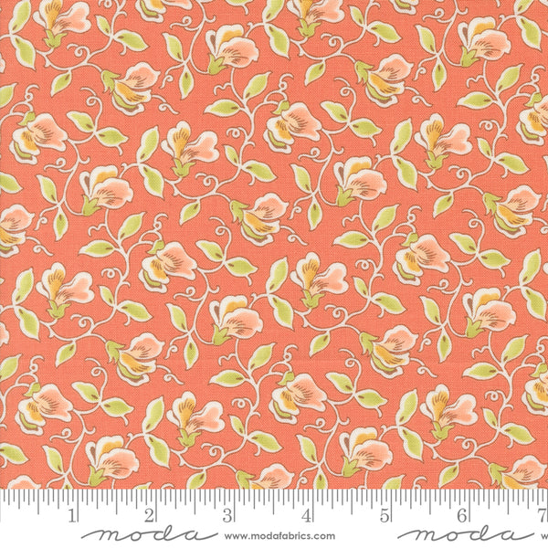 Portofino Fabric by Fig Tree Quilts for Moda - Coral Small Floral Fabric