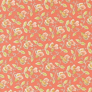 Portofino Fabric by Fig Tree Quilts for Moda - Coral Small Floral Fabric