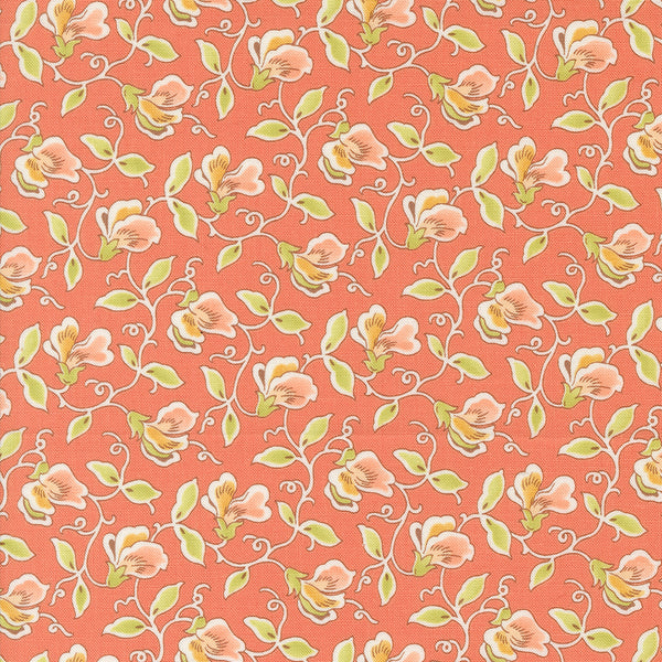 Portofino Fabric by Fig Tree Quilts for Moda - Coral Small Floral Fabric