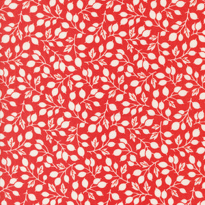 Portofino Fabric by Fig Tree Quilts for Moda - Red Small Floral Olive Branch Fabric