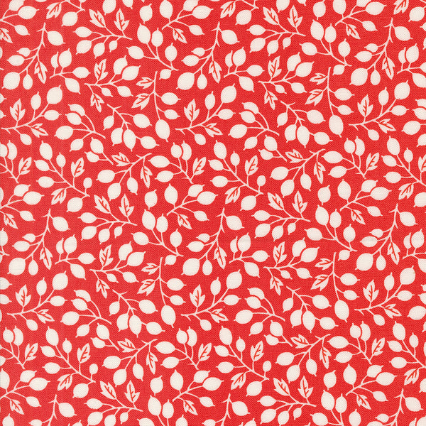 Portofino Fabric by Fig Tree Quilts for Moda - Red Small Floral Olive Branch Fabric