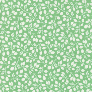 Portofino Fabric by Fig Tree Quilts for Moda - Teal Green Small Floral Olive Branch Fabric