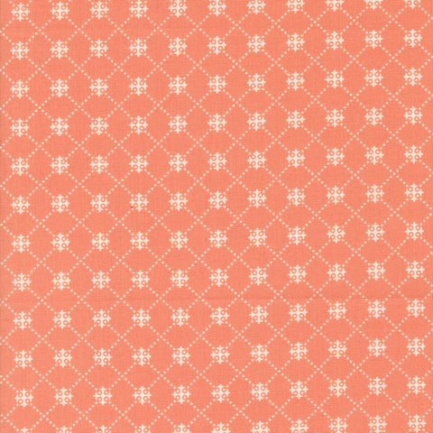 Portofino Fabric by Fig Tree Quilts for Moda - Coral Small Diagonal Check Fabric