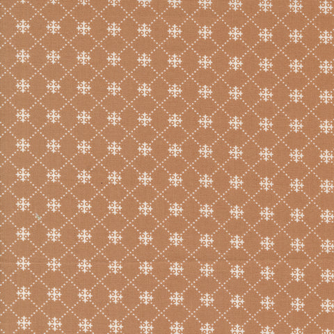 Portofino Fabric by Fig Tree Quilts for Moda - Brown Small Diagonal Check Fabric