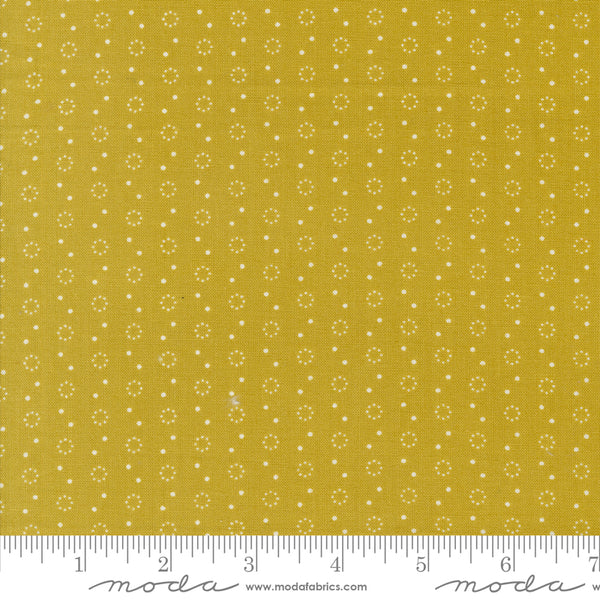 Portofino Fabric by Fig Tree Quilts for Moda - Gold Small Circle Fabric