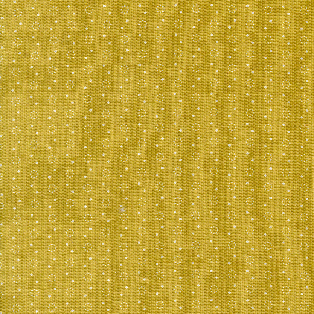 Portofino Fabric by Fig Tree Quilts for Moda - Gold Small Circle Fabric