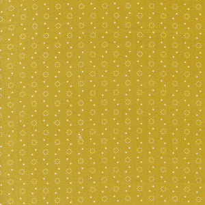 Portofino Fabric by Fig Tree Quilts for Moda - Gold Small Circle Fabric