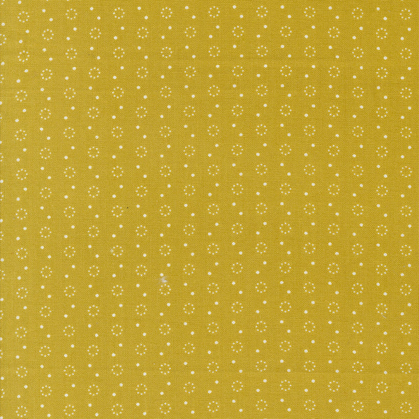 Portofino Fabric by Fig Tree Quilts for Moda - Gold Small Circle Fabric