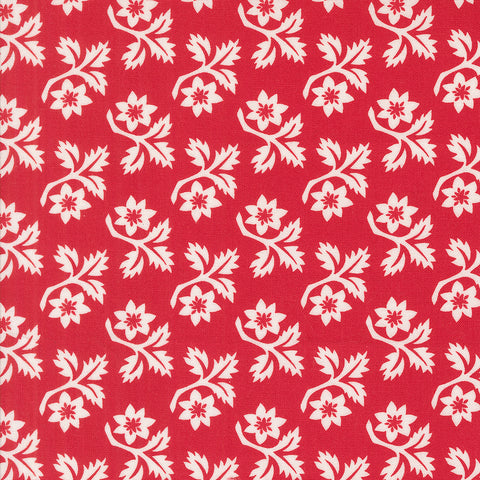 Buon Natale Fabric by Fig Tree Quilts for Moda - Red Medium Floral Fabric
