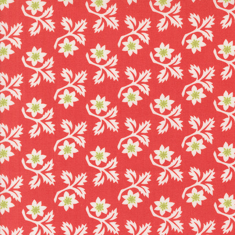 Buon Natale Fabric by Fig Tree Quilts for Moda - Red Medium Floral Fabric