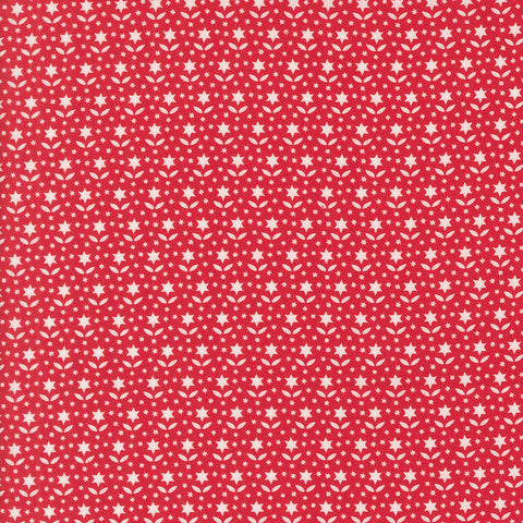 Buon Natale Fabric by Fig Tree Quilts for Moda - Red Star Flower Fabric