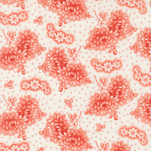 Rosie Fabric by Fig Tree Quilts for Moda - White and Red Floral Fabric