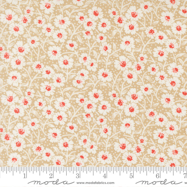 Rosie Fabric by Fig Tree Quilts for Moda - Tan and Red Small Floral Fabric