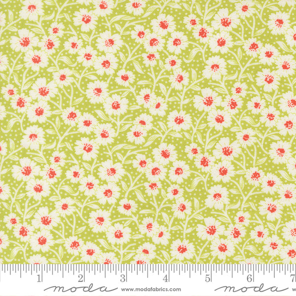 Rosie Fabric by Fig Tree Quilts for Moda - Green and Red Small Floral Fabric