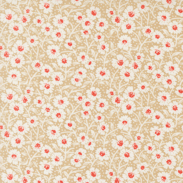 Rosie Fabric by Fig Tree Quilts for Moda - Tan and Red Small Floral Fabric
