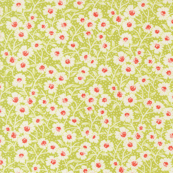 Rosie Fabric by Fig Tree Quilts for Moda - Green and Red Small Floral Fabric