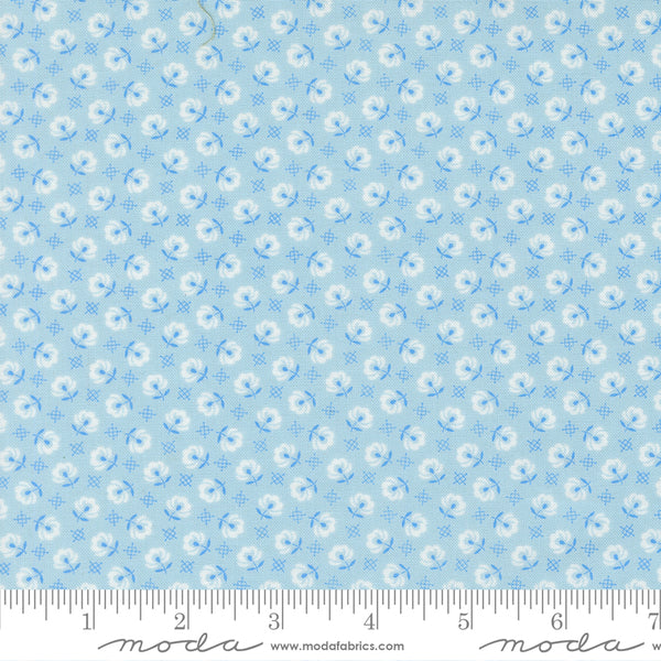 Rosie Fabric by Fig Tree Quilts for Moda - Light Blue Small Floral Fabric