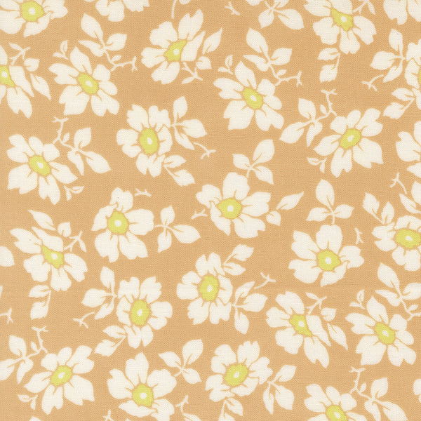 Summer's End Fabric by Fig Tree Quilts for Moda - Tan and Cream Medium Floral Fabric