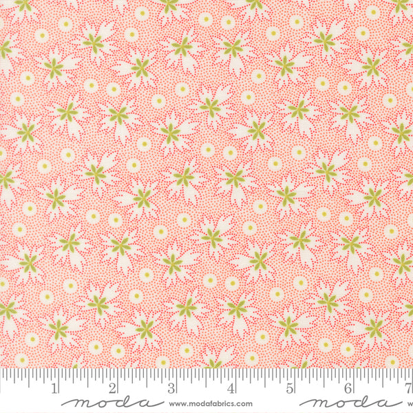 Summer's End Fabric by Fig Tree Quilts for Moda - Cream Red & Green Leaf Fabric