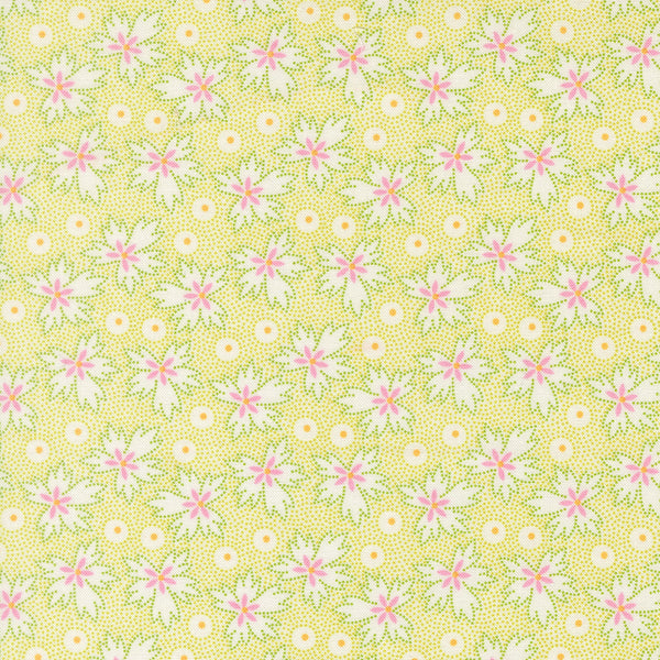 Summer's End Fabric by Fig Tree Quilts for Moda - Cream & Green Leaf Fabric