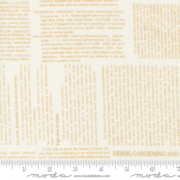 Summer's End Fabric by Fig Tree Quilts for Moda - Cream & Tan Text Fabric