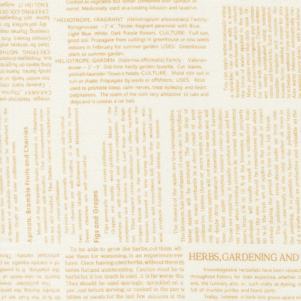 Summer's End Fabric by Fig Tree Quilts for Moda - Cream & Tan Text Fabric