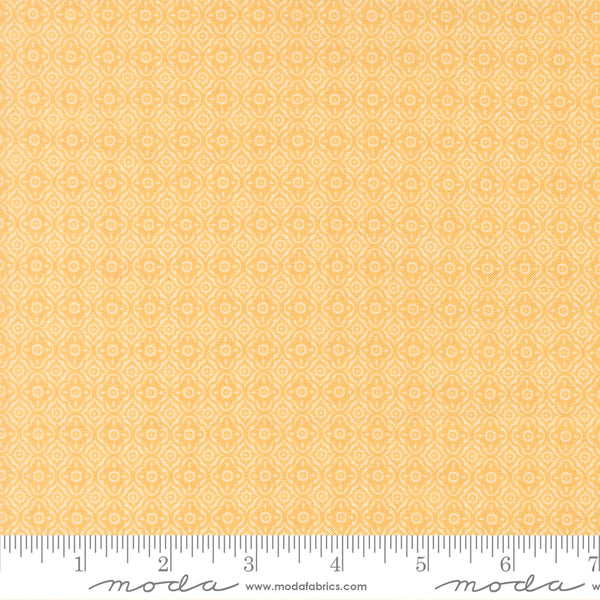 Summer's End Fabric by Fig Tree Quilts for Moda - Yellow & Cream Small Trellis Fabric